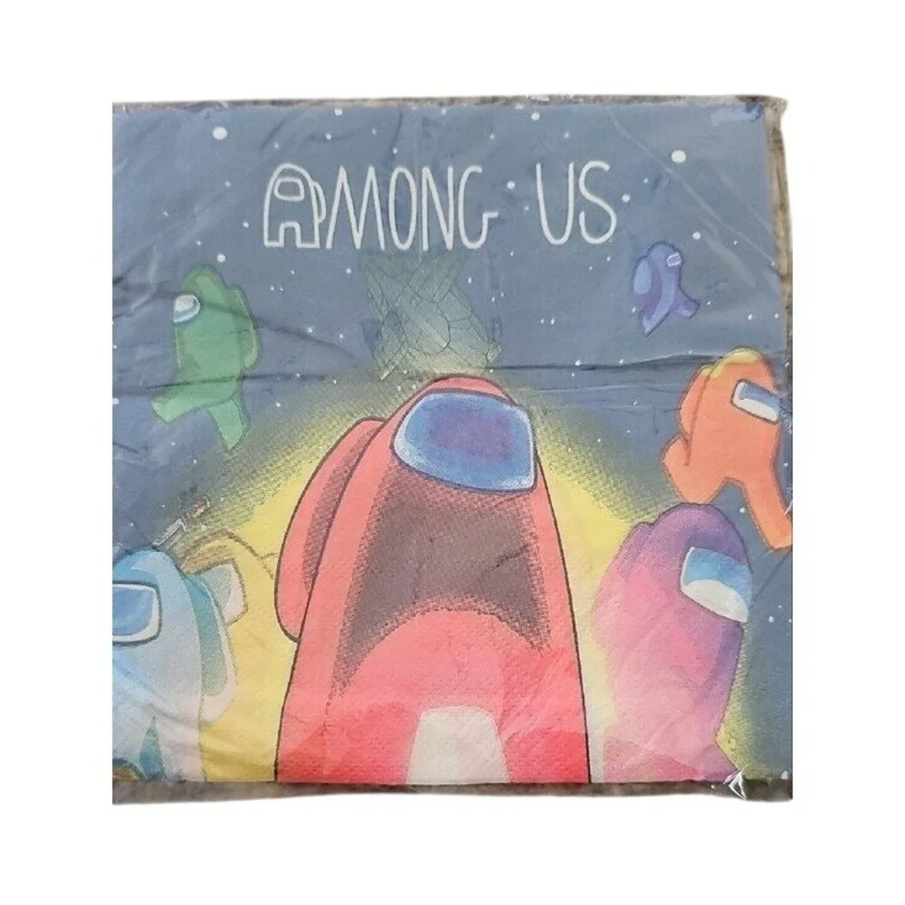 Among Us Party Supplies Set 10 Plates 20 Napkins Triangle Banner Gamer Birthday